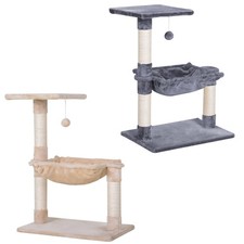 PawHut Tiragraffi per Gatti Multilivello con Amaca e Pallina 50x36x70cm