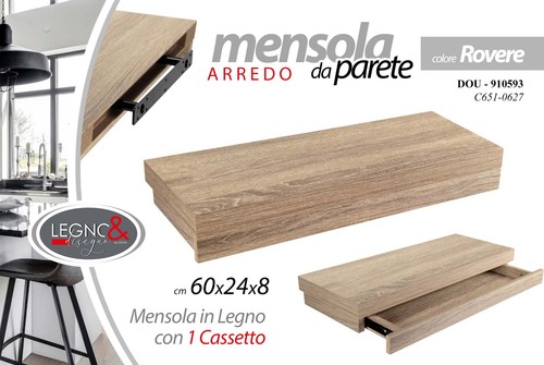 Mensola parete con - , cassetto