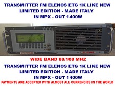 Trasmettitore FM Broadcast Prof Elenos 1400w banda larga 88 108 Mhz