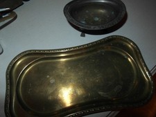 Vassoio 2 pezzi set vintage bañera metal antico segni del tempo ritrovamenti TO