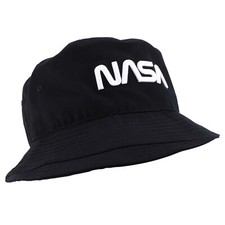 Cappello a secchiello in cotone ricamato testo NASA 3D Puff con licenza ufficiale - SPEDIZIONE GRATUITA