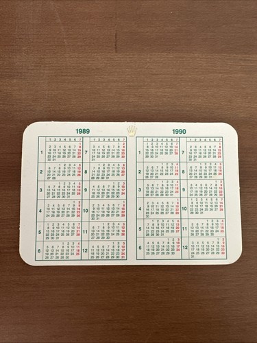 Rolex calendar 1989 1990 - calendar, 1989-1990
