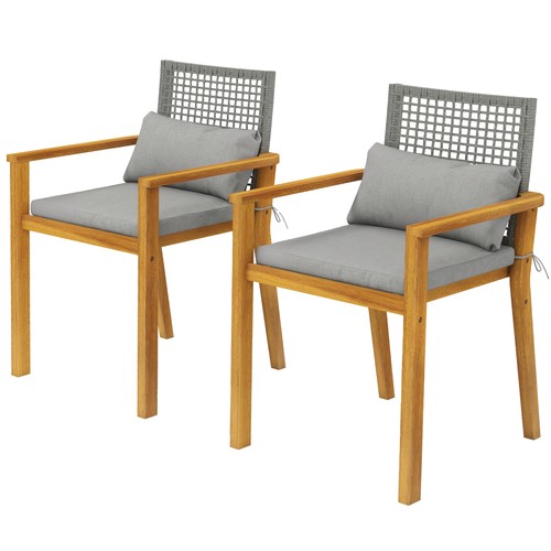Outsunny set sedie legno - 2,