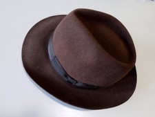 cappello borsalino alessandria feltro lana anni 90 marrone taglia 57 mai usato