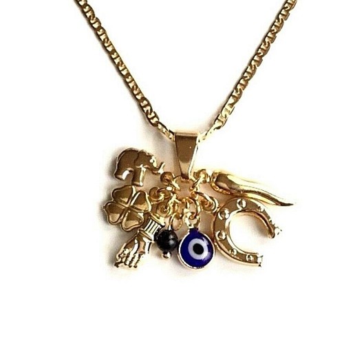 Collana portafortuna oro 18 - ,