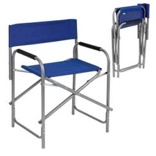 SEDIA REGISTA IN ALLUMINIO CON STRUTTURA RESISTETE E SEDUTA IN TESSUTO BLU