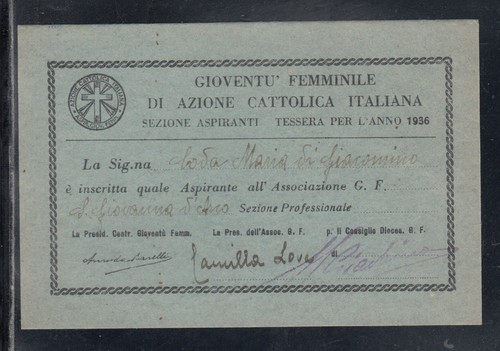 Tessera azione cattolica - azione,