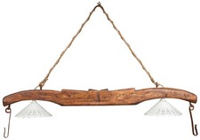 Lampadario giogo legno noce