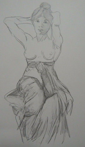Disegno nudo alphonse mucha - disegno,