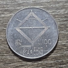 1974 ITALY 100 LIRE COIN  -