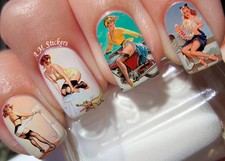 Adesivi Nail Art Donna Vintage