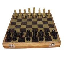 Set scacchiera in legno e
