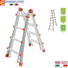 Scala Telescopica Multiuso MARCHETTI in Alluminio 4+4 5+5 6+6 Gradini 4-6 Metri