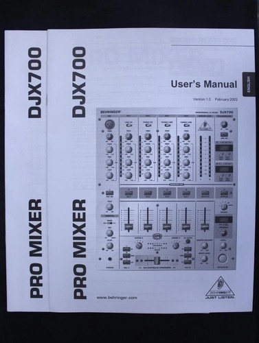 Behringer djx700 manuale - behringer,