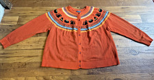 Modcloth Streghe Candy Fair Isle Maglione Cardigan Gatto Halloween Novità Taglia 4XL