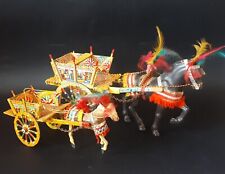 Coppia di Carretti Siciliani Cavalli Vintage Italia Arte Popolare Carretto