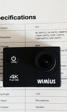 Action Cam WiMiUS 4K WiFi WebCamera Full HD 1080P 16MP Impermeabile Sport Camera