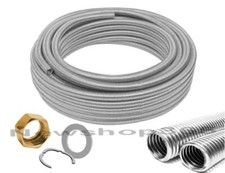 TUBO FLESSIBILE CORRUGATO ACCIAIO INOX 1/2-3/4 CON KIT RACCORDO DADO PER CALDAIA