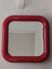 Vintage Red Delfo Mirror by Sergio Mazza for Artemide 1960 s