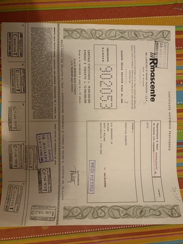 Certificato azionario la - certificato,