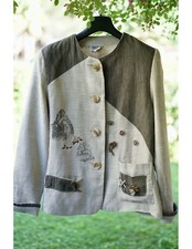 GIACCA STILE TIROLESE  tg.46/48 LINO Beige