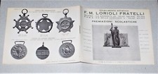 F.M. LORIOLI FRATELLI CATALOGO Medaglie PREMIAZIONI SCOLASTICHE VINTAGE sport