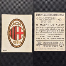 FIGURINE CALCIATORI PANINI 1977-78 MILAN SCUDETTO BADGE #10 NUOVO OTTIMO RARA
