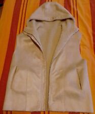 BENETTON gilet donna smanicato con cappuccio montone ecologico invernale NUOVO