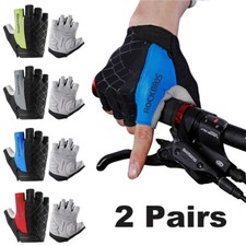 2 Paia Guanti Ciclismo Guanti Bici Bicicletta SBR Pad Antiscivolo Strada Equitazione Guanti