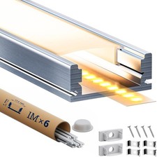 Profili in Alluminio per Strisce LED Profilo Angolare Binario U-form 6×1 Meter