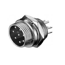 CONNETTORE MICROFONO MASCHIO 8 PIN PANNELLO VHF CB SCHERMATO SPINA CHASSIS