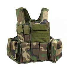 CIRAS BODY ARMOUR CARRIER MOLLE WOODLAND VEST C.I.R.A.S. 2138 SOFTAIR MILITARE