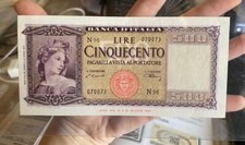 500 LIRE 20-03-1947 ORNATA DI SPIGHE FIOR DI STAMPA UNCIRCULATED CARTA CROCCANTE