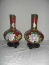 CLOISONNE COPPIA VASI