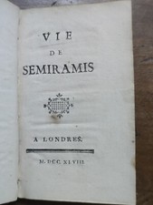 vie de Sémiramis 1748 Londres