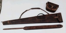 Pulup vintage in pelle, slip per fucile, borsa per cartuccia e cintura per cartucce