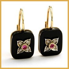 14kt Yellow GOLD RUBY Onyx
