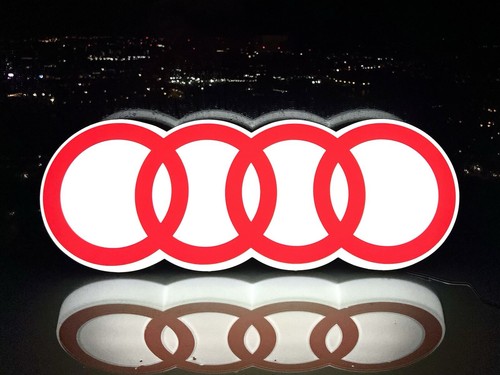 Insegna logo illuminata audi - insegna,
