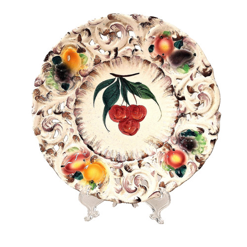 Piatto frutta maiolica vintage