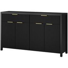55 Black Fluted Sideboard