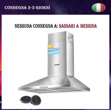 COMFEE' Cappa Aspirante 60 cm PYRA17SS-60 Acciaio Inossidabile Cappa Cucina con