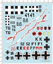 1/72 decalcomanie tedesco Junkers Stuka JU87 JU-87 JU87B/R/D (1565)