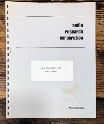 Audio research sp15 15 - audio, sp-15