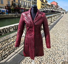 Trench Cappotto Pelle Borgogna