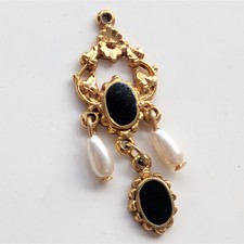 Collana pendente perle finte