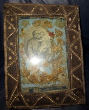 1800 San Giuseppe e Gesù Bambino - composizione con fiori essiccati