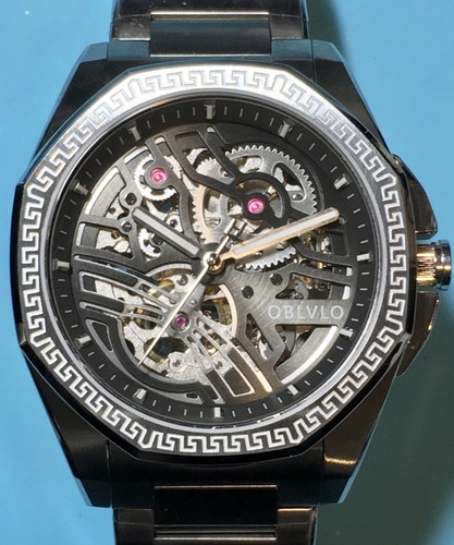 Oblvlo 42mm orologio scheletro - oblvlo,