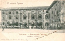 dm358  cartolina  vigevano interno del castello provincia di pavia