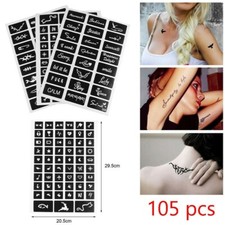 105pcs temporary tattoos body - temporary,