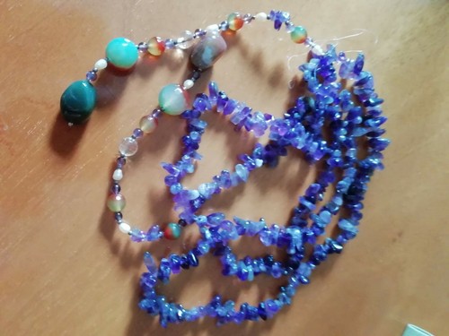 Collana pietre dure viola - pietre,